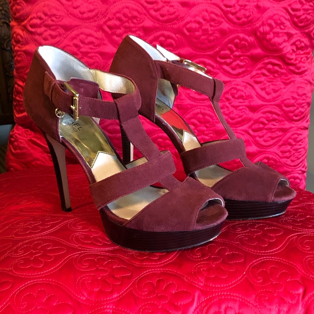 Michael Kors Maroon Suede Platform Heels-Pre❤️’d
